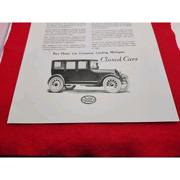 Vtg 1922 REO Closed Cars Have You Seen Have You Driven Ephemera Ad Advertisement - Picture 4 of 5